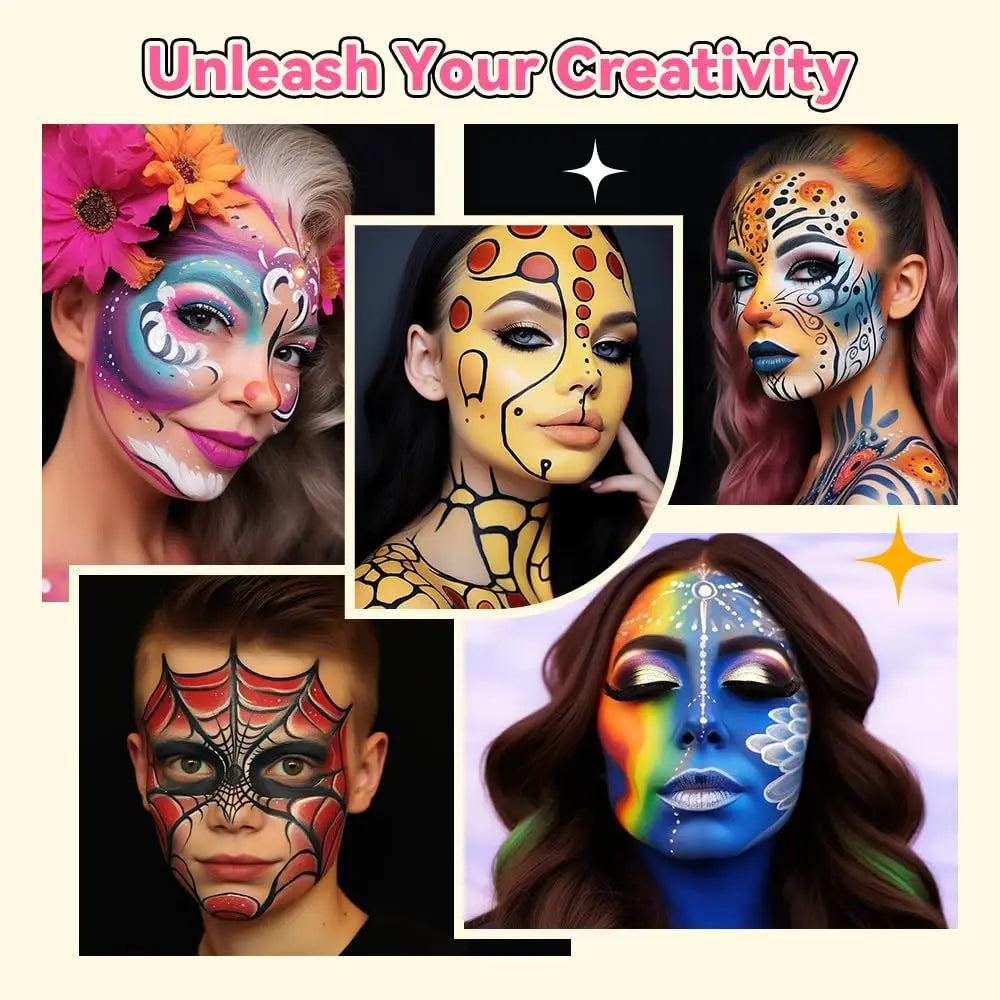 22 Color Face Paint Palette and SFX Makeup Kit Options for Halloween, Cosplay and Stage Costumes, with Brush Bundle Choices for Creative Body Art