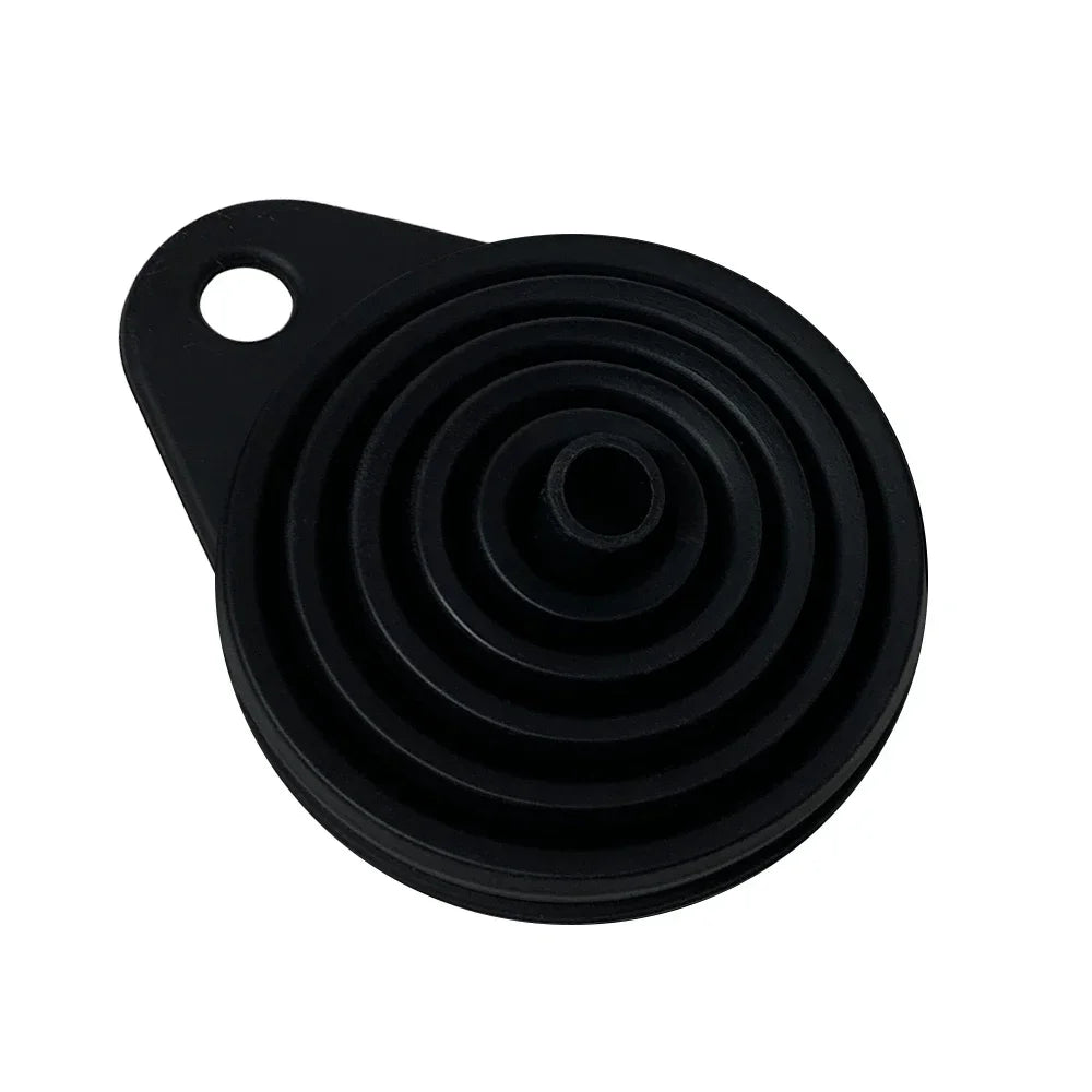 Collapsible Silicone Car Funnel for Compatible Liquid Transfer, Small 6cm or Large 8.5cm Width with 1, 2 or 4-Piece Choices and Foldable Garage Storage Design