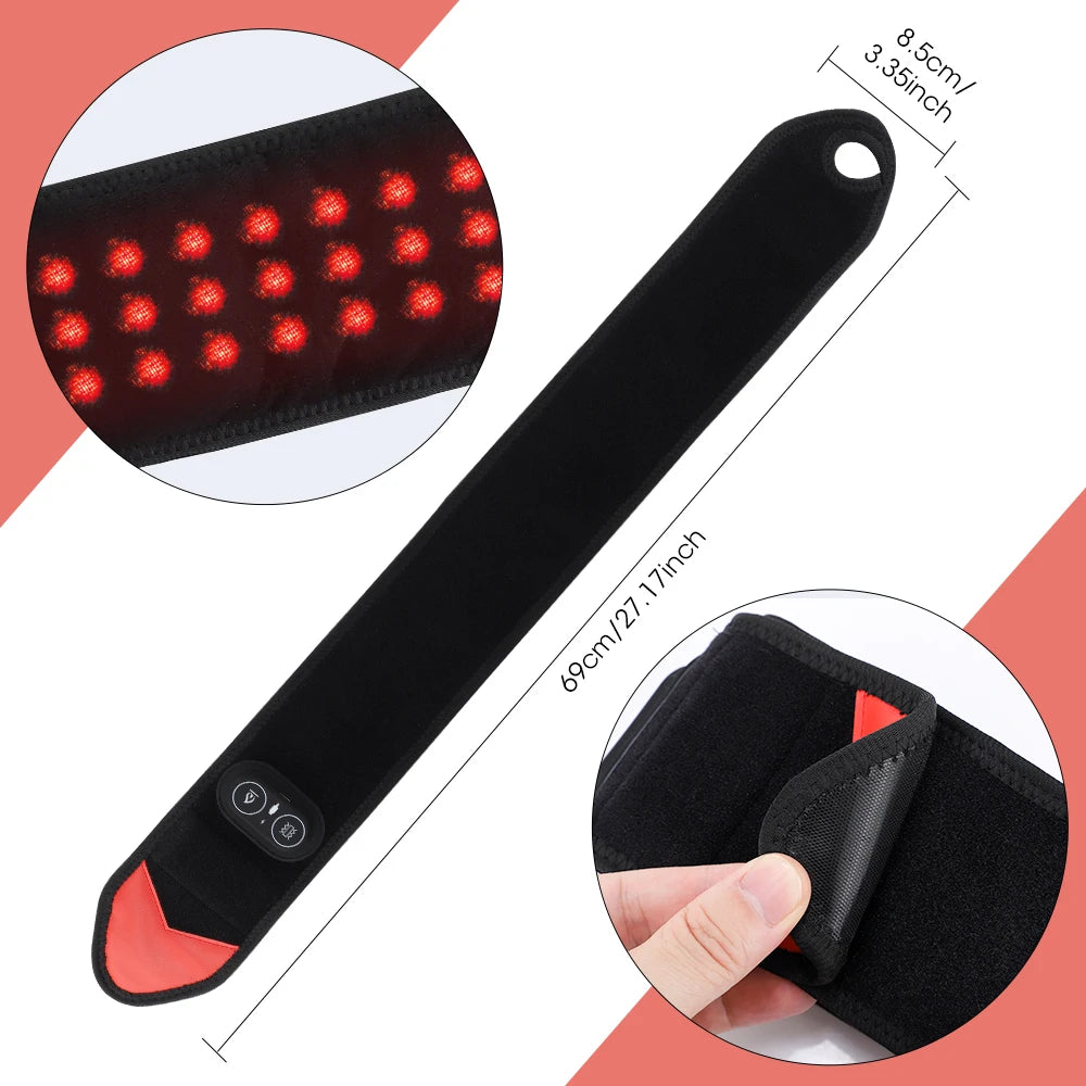 Wearable Red Light Heating Wrap Options for Wrist, Neck, Ankle and Hip, Adjustable Warmth with Model-Specific LED, Vibration and Power Features