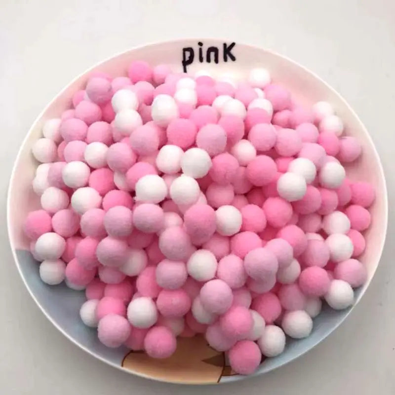 Cat Pom Pom Balls in Colorful Polyester, Listed 3 cm Plush Puff Toys for Supervised Indoor Chase and Batting Play, 20 to 500 Piece Pack Options