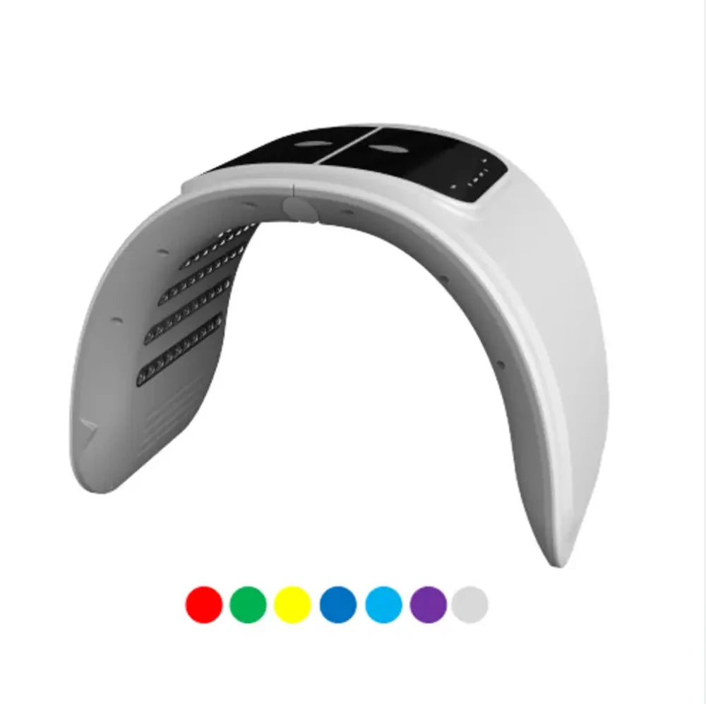 Facial LED Beauty Machine with Seven Listed Light Colors and Spray Option, 10W DC 12V Device with Adapter and Eyeshade References for At-Home Beauty Routines