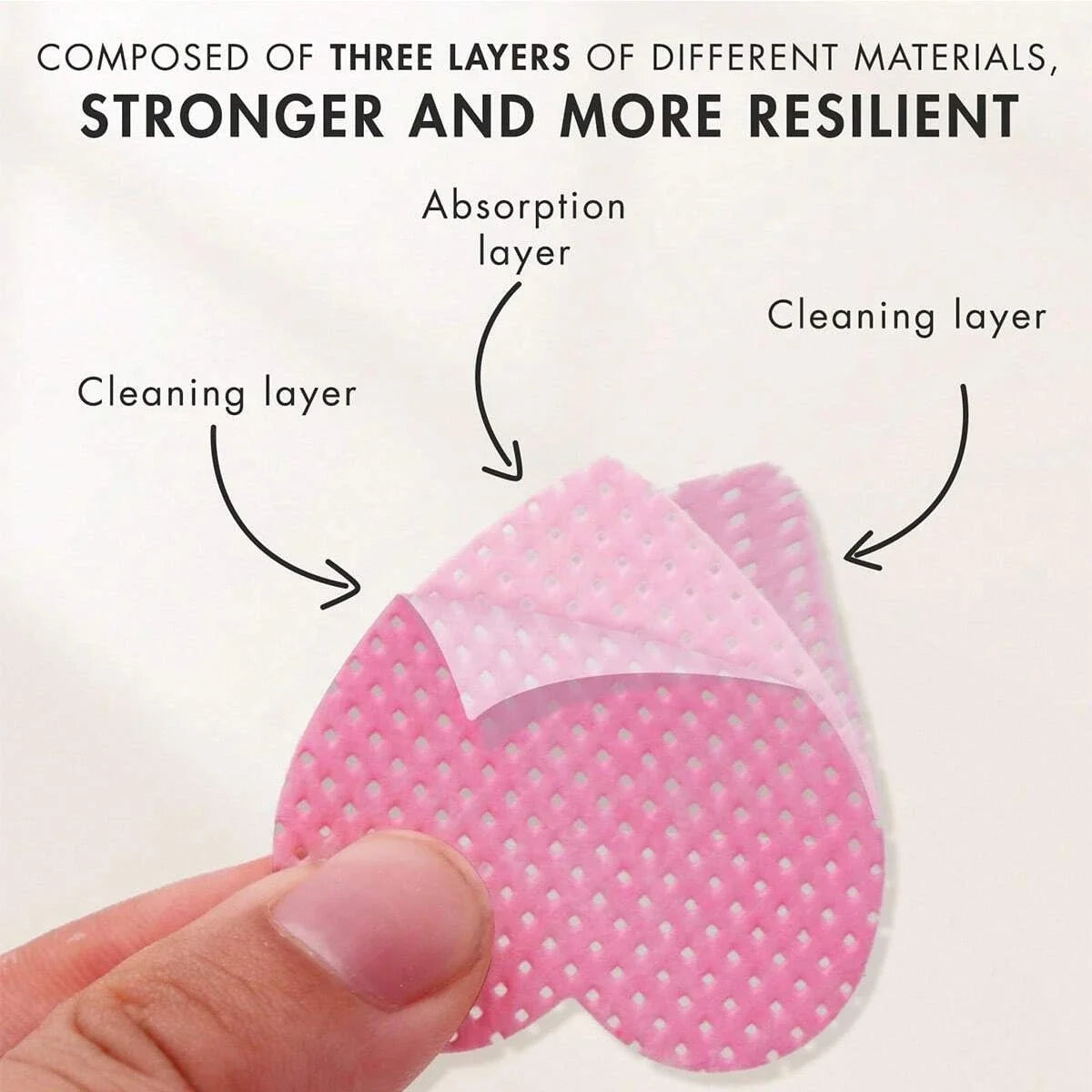 Boxed Nail Cleansing Wipes with Approximately 200 Three-Layer Nonwoven Pads, Heart or Square Shapes in Pink or White for Home and Salon Manicure Prep