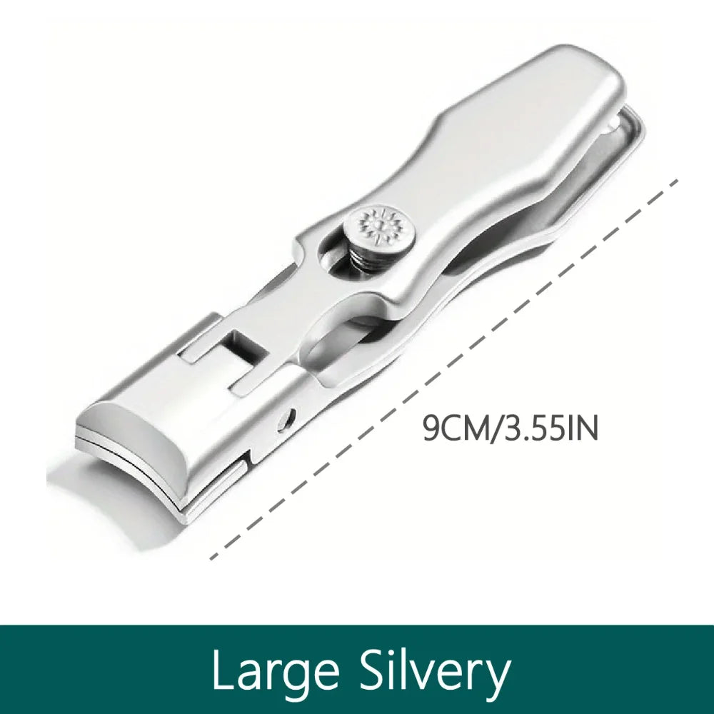 Thick Fingernail Clipper, Wide-Jaw Stainless Steel Grooming Tool in Basical Black, Large Silvery or Economy Set Options for Personal Nail Care
