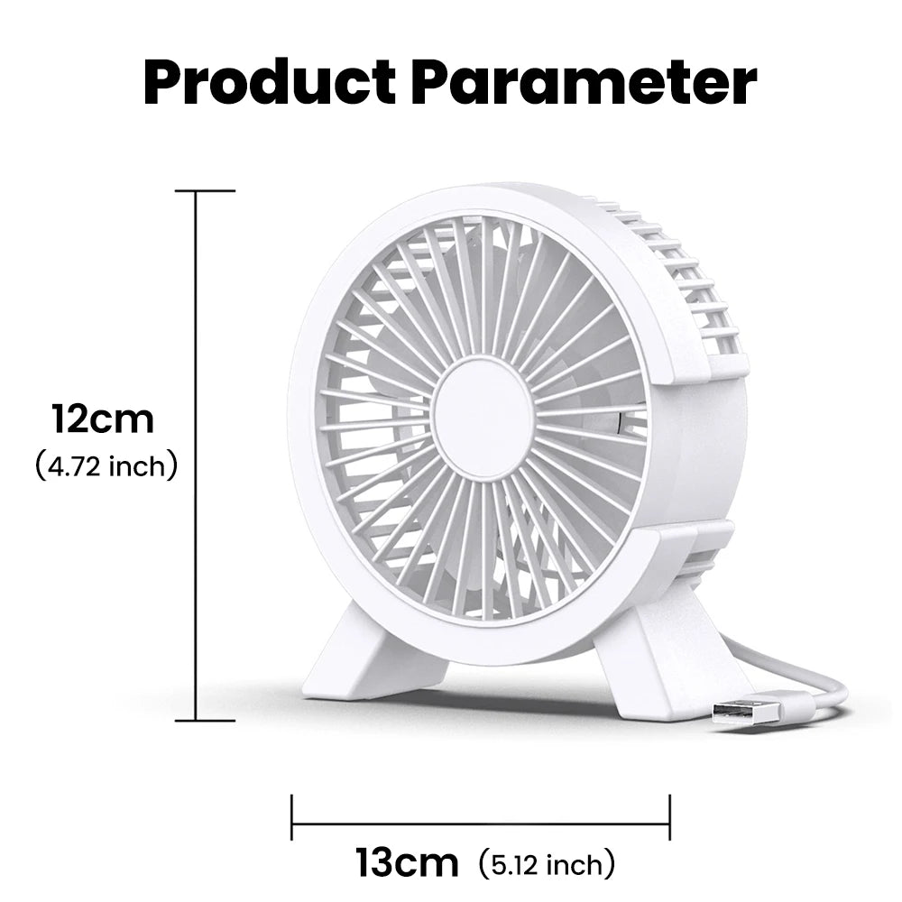 USB Powered Mini Desk Fan for Home Office and Student Study Spaces, Direct-Connection Tabletop Personal Fan in Green, White or Pink