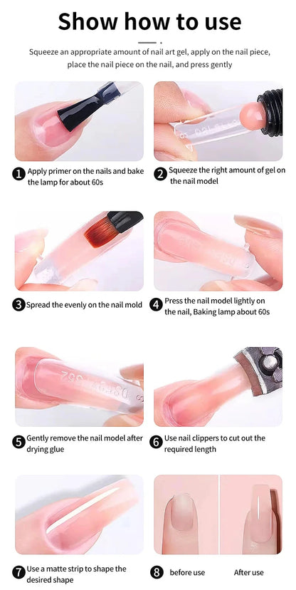 Gel Nail Polish Kit by LNWPYH with Listed 10 Polish Colors, 4 Extension Gel Colors, Base and Top Coats, UV LED Lamp and Electric Drill for Adult Nail Art