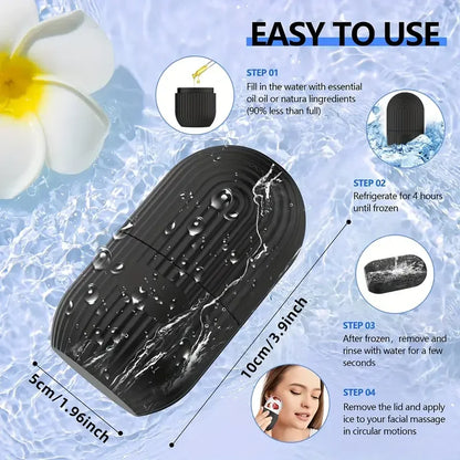 Facial Ice Massage Capsule with Listed Silicone Mold Design, Single Beauty Tool in Eight Color Options for Adult At-Home Cooling Self-Care Routines