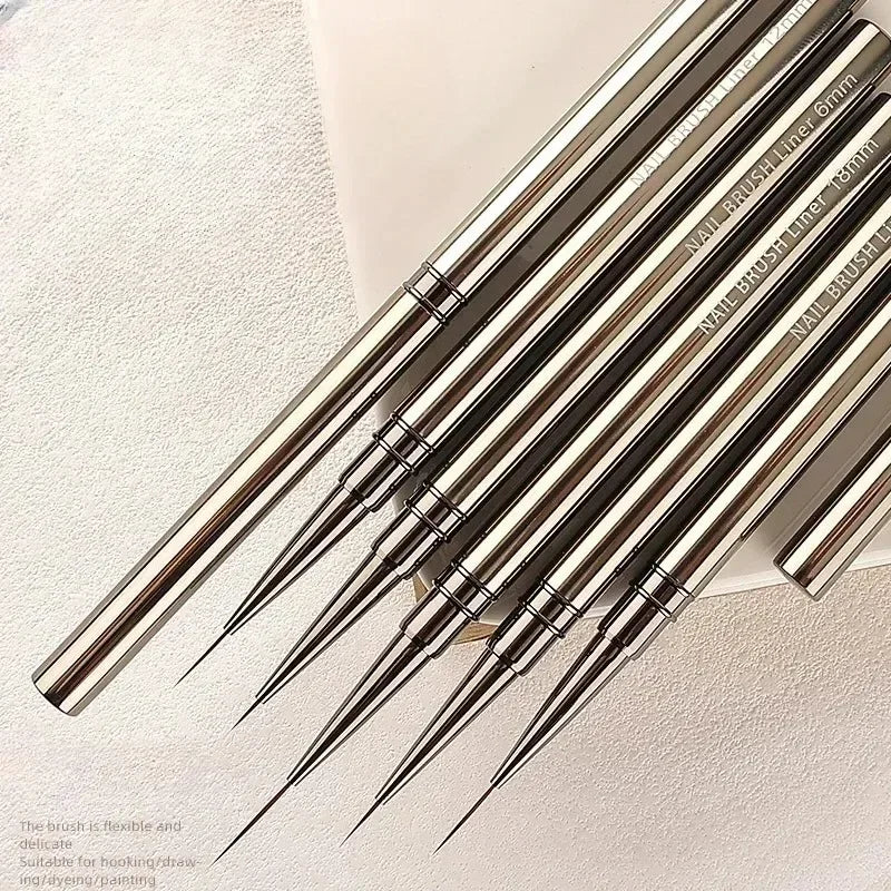 Nail Art Striping Brushes for Fine Lines and Detail Painting, 6–25mm Listed Liner Sizes with Individual and Set Options for DIY Manicure Designs