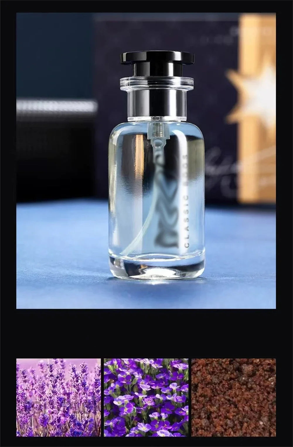 Mens Cologne Spray with 100ml Option Label and Floral Fruity Scent Reference, Gift Box and Four-Piece Set Wording for Personal Fragrance and Gift Selection