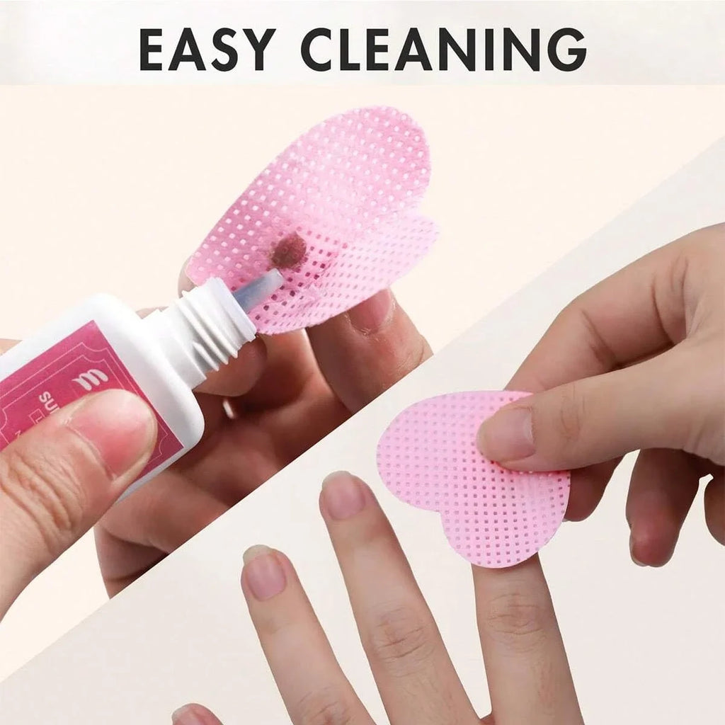 Boxed Nail Cleansing Wipes with Approximately 200 Three-Layer Nonwoven Pads, Heart or Square Shapes in Pink or White for Home and Salon Manicure Prep