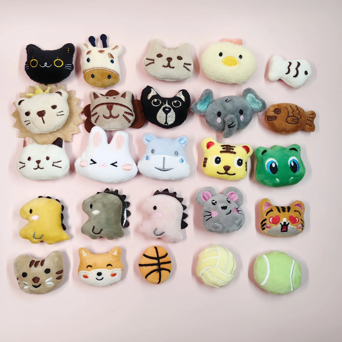 Mini Catnip Plush Cat Toys in Random Assortment Packs, 10, 15, 20, 30, 50 or 100 Pieces with Built-In Catmint Wording for Supervised Indoor Pet Play