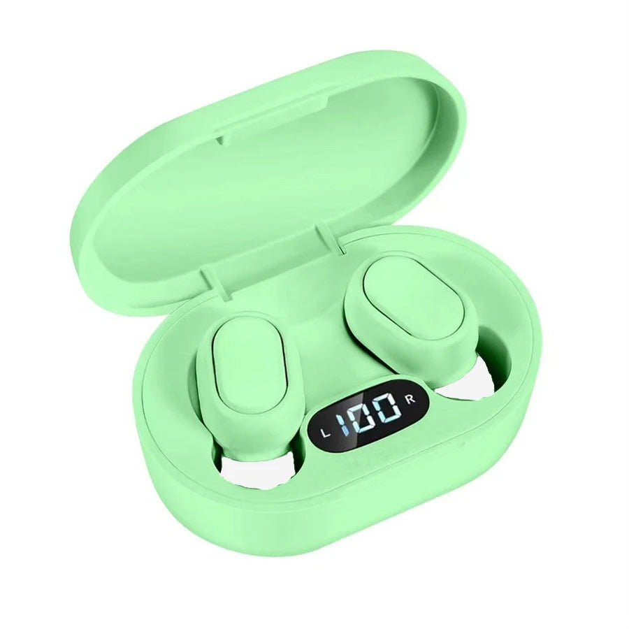 E7S TWS Wireless Earbuds, Bluetooth Earphones with Microphone in White, Blue, Green, Black, Yellow or Pink for Compatible Device Music and Hands-Free Calls