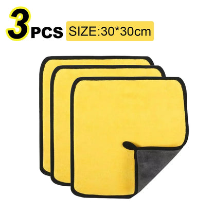 Car Detailing Microfiber Towels in Yellow, Soft Absorbent Polyester Cleaning Cloths with T054 and T056 Options in 1, 3 or 5 Pieces for Vehicle and Window Care