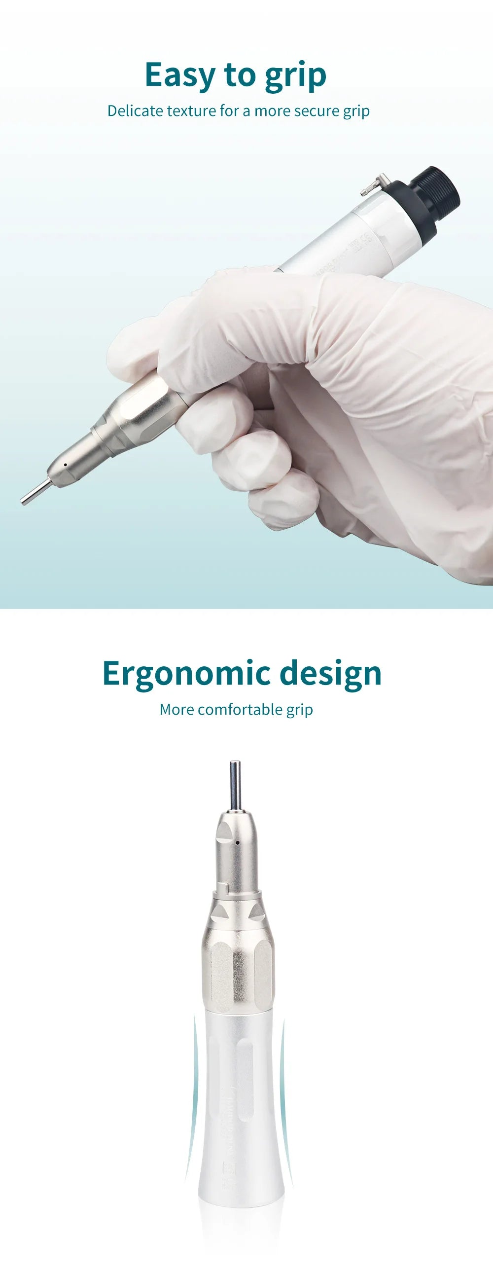 Dental Air Motor and Low Speed Handpiece Options, 2 or 4 Hole Motor, Contra Angle or Straight Attachment Selections for Professional Polishing Equipment