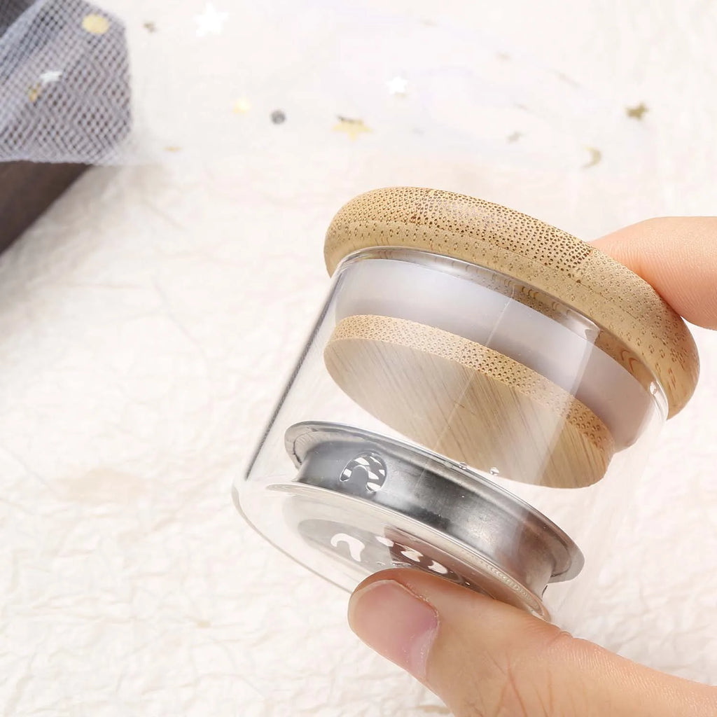 Nail Brush Cleaning Cup with Stainless Steel Mesh Base, Glass Manicure Tool Container for Brush Washing and Compatible Nail Drill Bit Cleaning