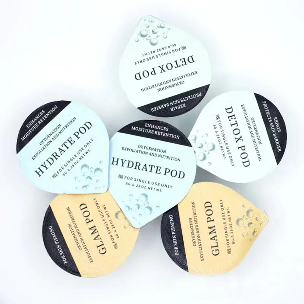 Facial CO2 Bubble Spa Options with Type1-Type7 Capsule, Serum and Gel References, Separate Beauty Machine and Machine NO BOX Selections