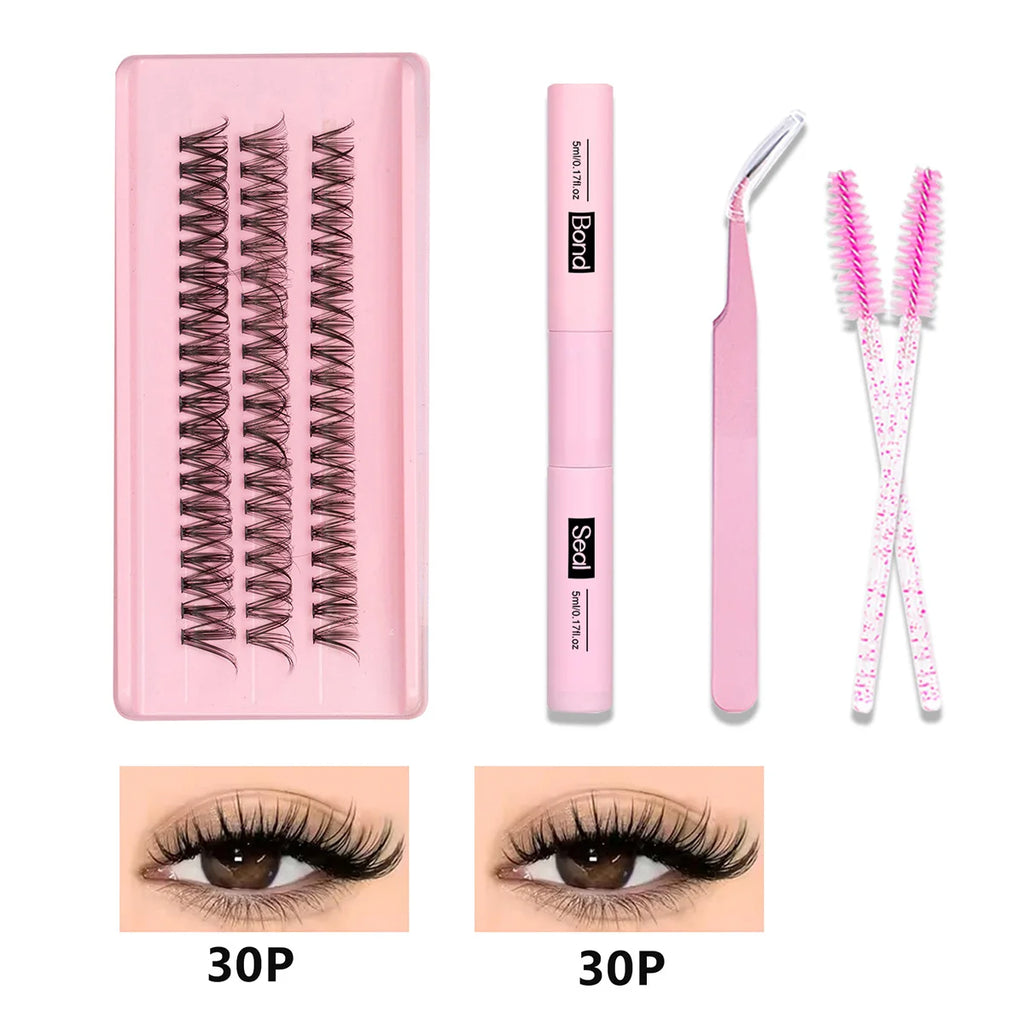 Faux Mink Cluster Lashes for DIY Makeup, Soft Lightweight 3D Wispy False Eyelashes with Fine Bands and Multiple Style Options for At-Home Looks
