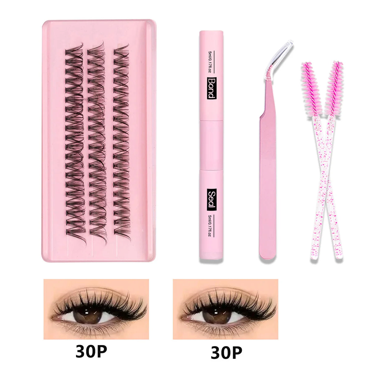Faux Mink Cluster Lashes for DIY Makeup, Soft Lightweight 3D Wispy False Eyelashes with Fine Bands and Multiple Style Options for At-Home Looks