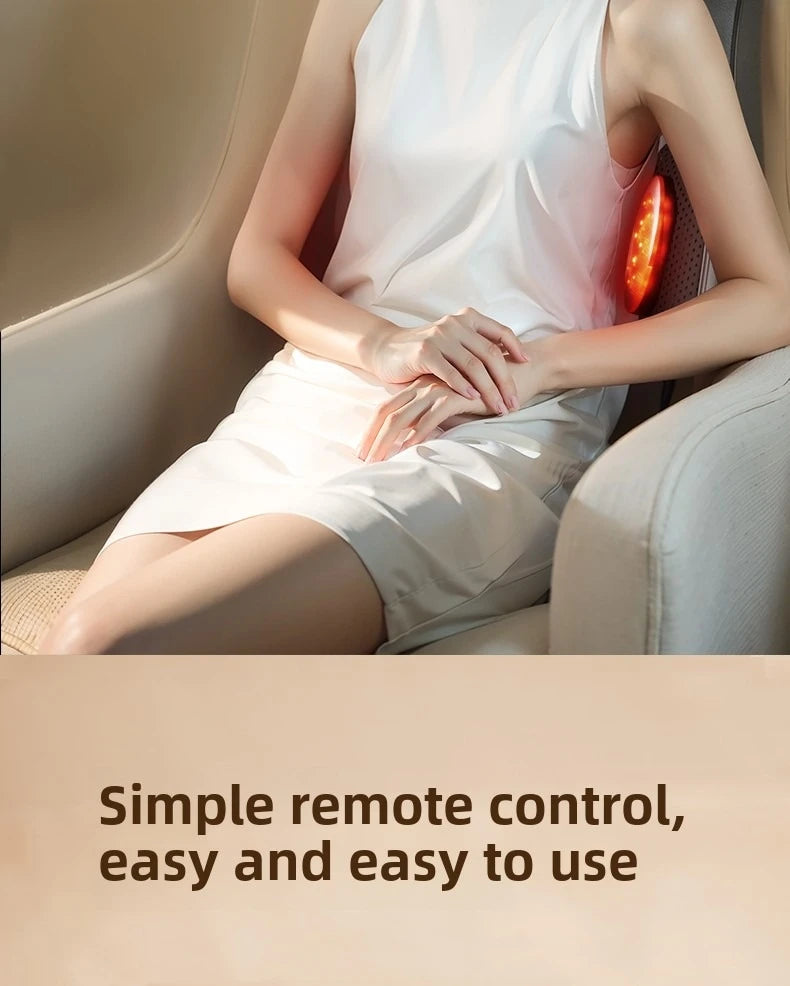 Massage Seat Cushion 5-in-1 Chair Pad with Listed Heat, Vibration and Kneading, US EU UK or AU Plug Options for Compatible Home Seating and Personal Massage Breaks
