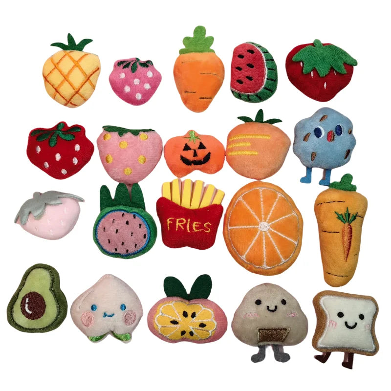 Mini Catnip Plush Cat Toys in Random Assortment Packs, 10, 15, 20, 30, 50 or 100 Pieces with Built-In Catmint Wording for Supervised Indoor Pet Play