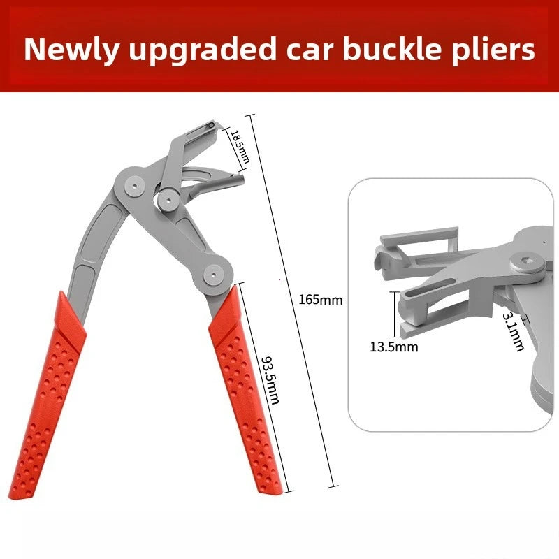 Car Clip Removal Pliers with Spring-Assisted Lever, Four-Point Support and Stainless Steel Construction for Compatible Door Panel Fasteners and Interior Trim