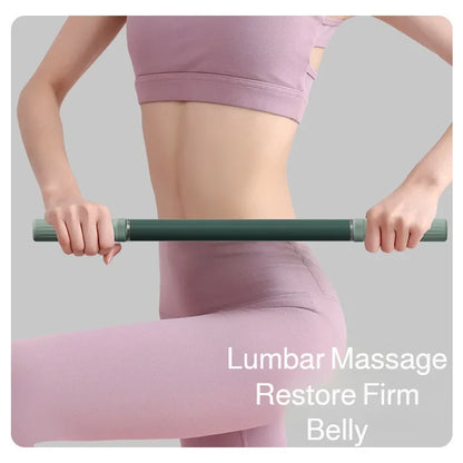 Extra Long Massage Stick for Yoga and Fitness Routines, Body Massage Tool with Back and Leg Stretching References for At-Home Relaxation