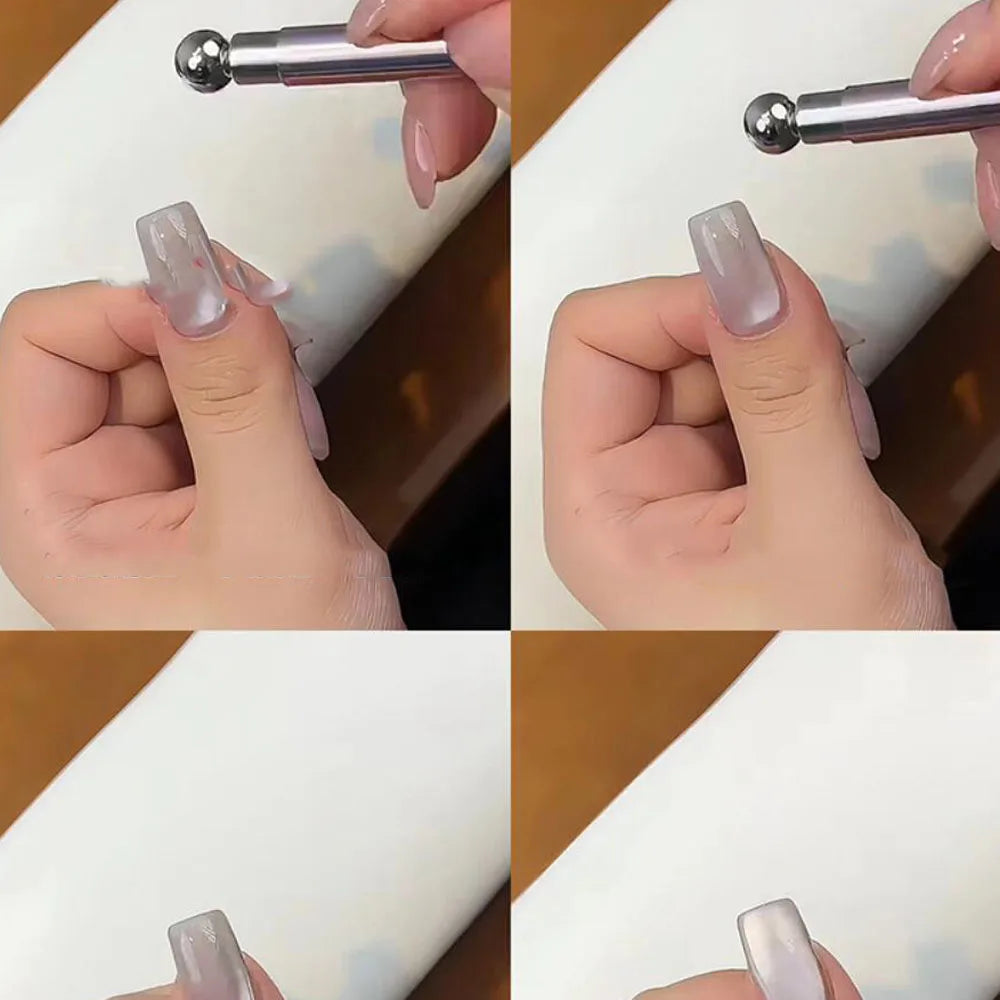 Nail Magnet Pen, Double-Head Cat Eye Gel Styling Tool with Aluminum Tube Handle, Wide and Fine Head References in Three TB112 Model Options