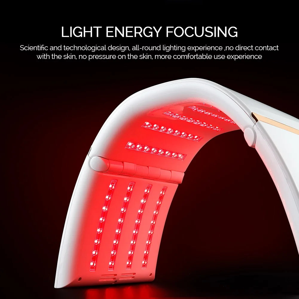 LED Beauty Light Machine with Foldable Face and Body Design, Seven Color and Heating Model References, Eye Protection and Regional Plug Options