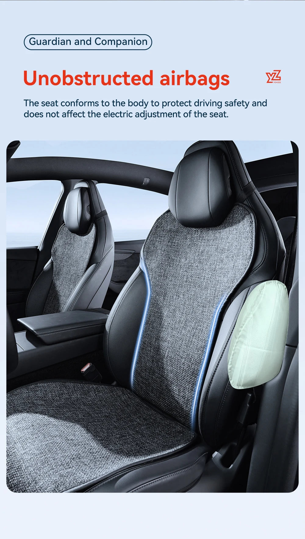 Car Seat Cushion Pads Listed for 2026 Tesla Model YL Six-Seat Layout, YZ Mesh Composite Fabric with Linen and Ice Silk References, Row-Specific Pack Options