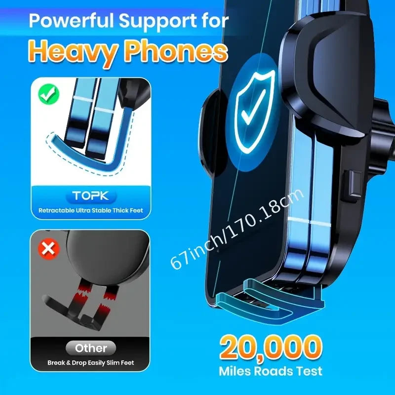 Air Vent Car Phone Holder, Black Foldable and Rotatable Mounting Bracket for Compatible Smartphones, In-Car Navigation Screen Positioning Accessory