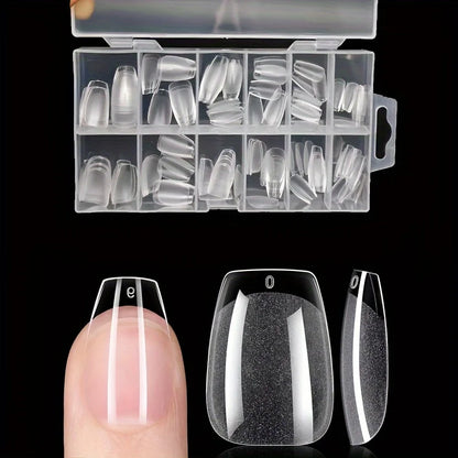 120-Piece Full Cover Nail Tips with Nine Selectable Style Labels, False Nail Extension Tips for Adult DIY Manicure Planning, Nail Art Practice and Custom Looks