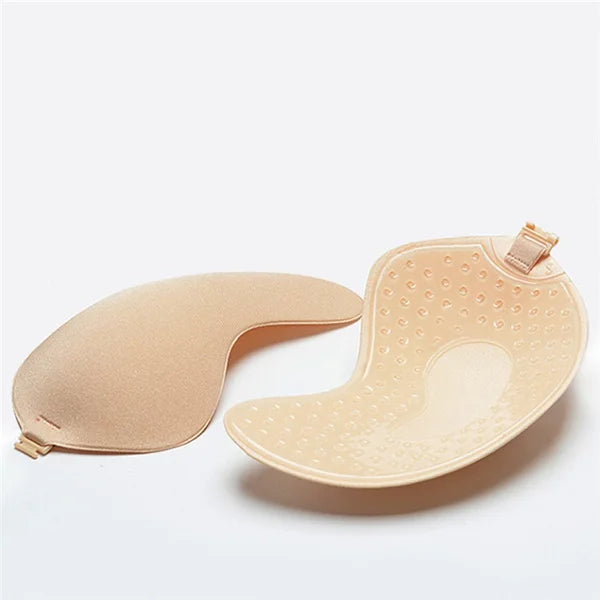 Backless Strapless Adhesive Bra for Women with Silicone Cups and Front Closure, Reusable Wire-Free Design in Black or Skin Tone, A–D Sizes