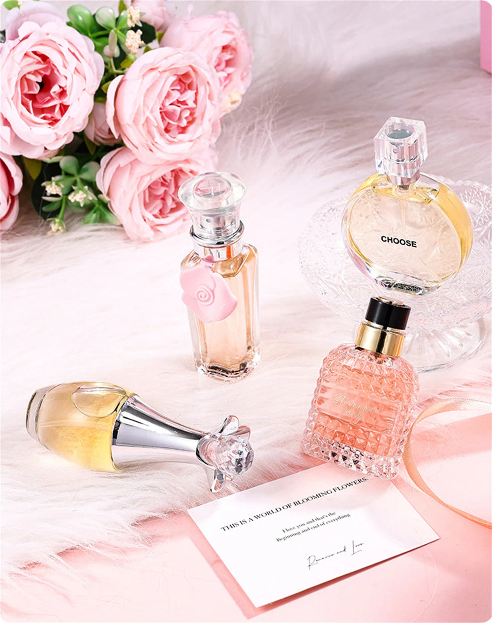 Women's Floral Perfume Gift Set, Fragrance Spray with Four-Piece Gift Box Wording and 100ml Option Label for Daily Scent Routines and Personal Gifting