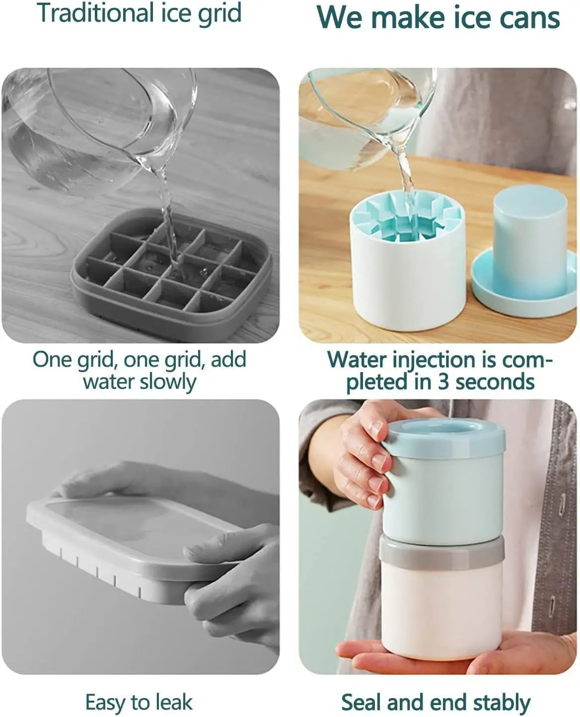 Silicone Ice Cube Mold with Lid, Round Ice Bucket Tray for Freezer, Mini Bullet Ice Maker for Cocktails, Whiskey, Juice, Home Bar and Party Drinks, Pink, Yellow and Blue