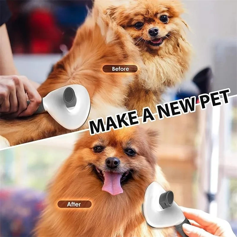 Self-Cleaning Pet Slicker Brush for Dogs and Cats, Stainless Steel Pin Grooming Tool with PP Body for Loose Hair Removal in Gray, Pink or Blue