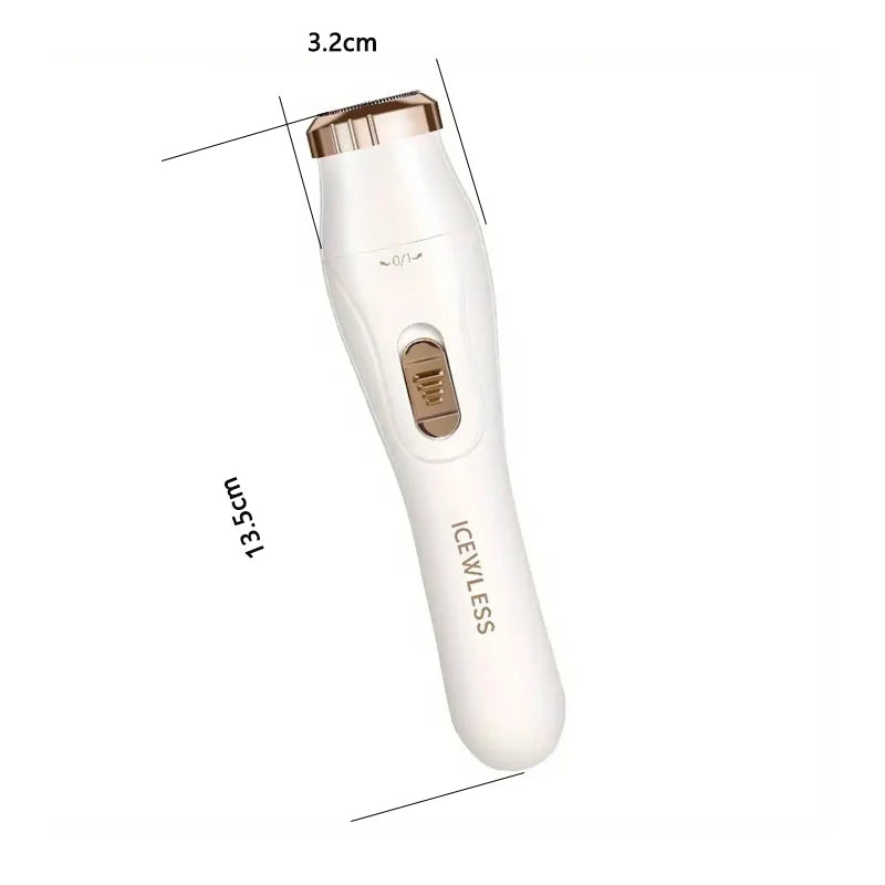 3-in-1 Women's Shaver and Trimmer with USB Charging for Underarm, Eyebrow and Nose Hair Grooming, Green, Pink or White Options for Home Use