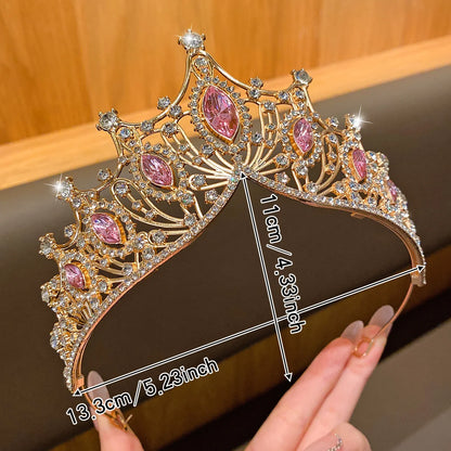 Birthday Crown Headband, Single-Piece Large Crown Hair Accessory with Eleven Style Options for Party Outfits, Celebration Photos and Stage Performances
