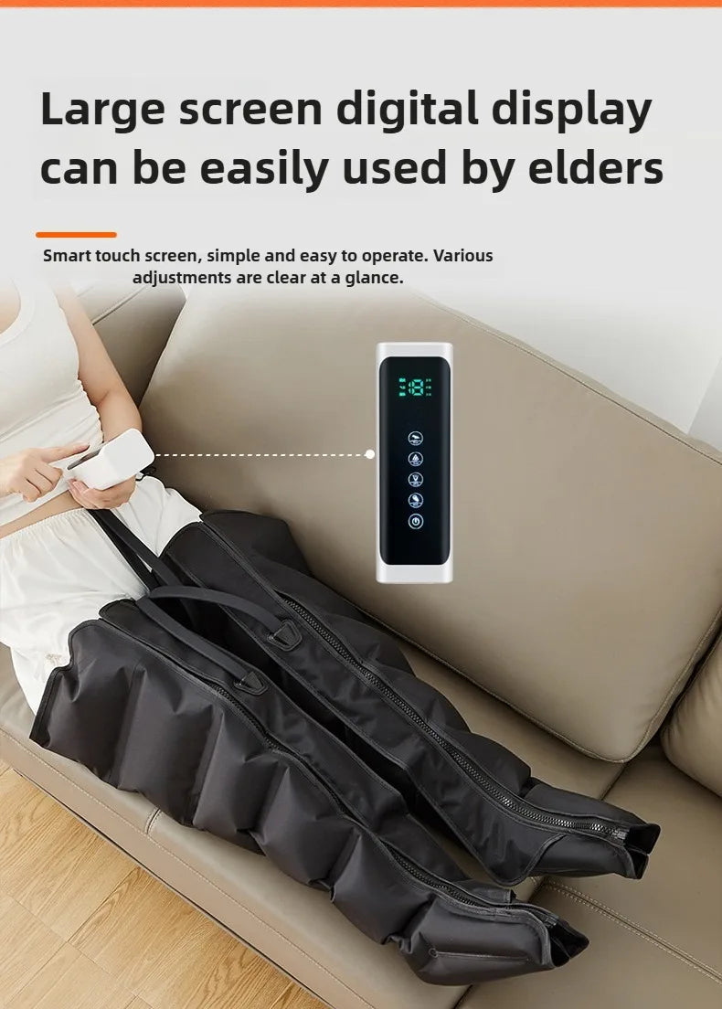 Air Wave Compression Leg Massager with Zipper Design, Three Listed Modes and Intensity Levels in Basic, Lengthen or Lengthen Type-C Options for Adult Relaxation