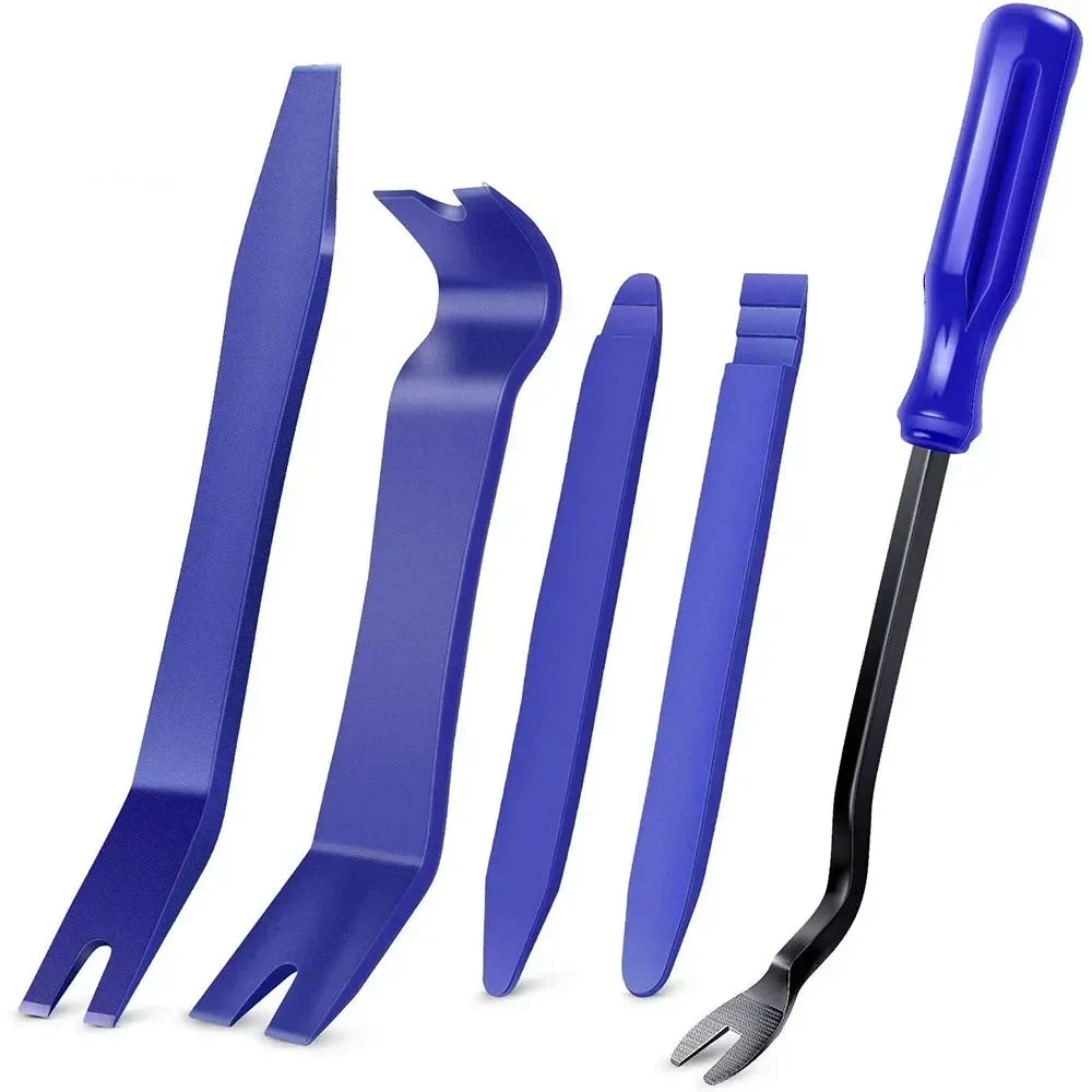 Automotive Plastic Trim Removal Tools, Manual Pry Tool Selection for Compatible Door Panels, Dashboard Trim and Moldings with Four or Five-Piece Options