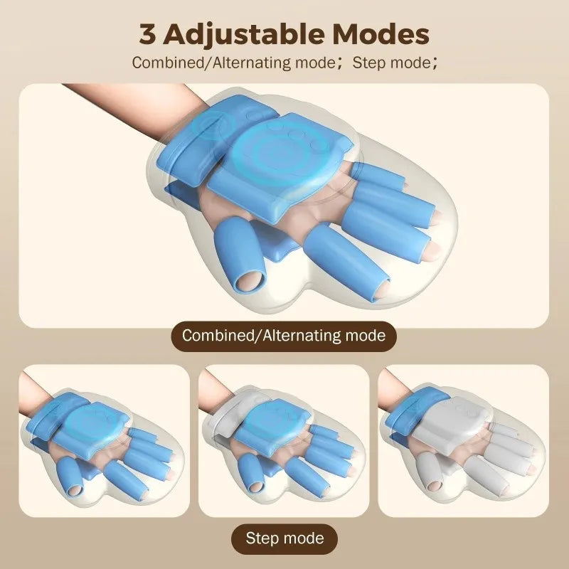 Cordless Heated Hand Massager with 13 Airbags, 3 Massage Modes and 5 Compression Levels, Gray Type-C Rechargeable Device for Adult Home Relaxation