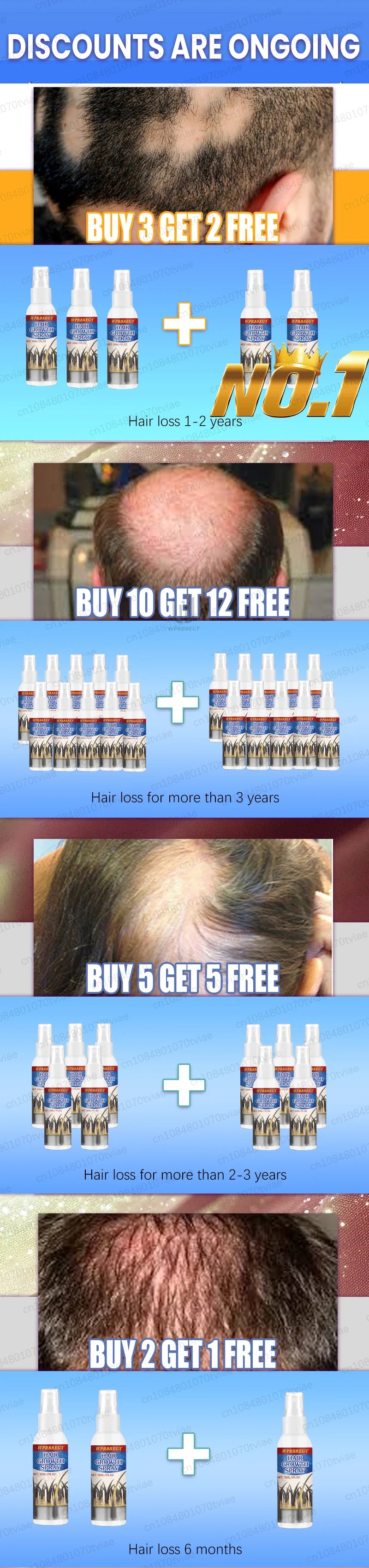 Hair Water Spray with Vitamin C Reference, Single-Piece and Promotional Purchase Labels for Label-Guided At-Home Hair Care and Personal Grooming