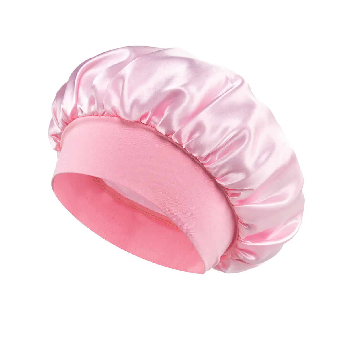 Satin Hair Bonnet with Wide Elastic Band, Single Sleep Cap in Thirteen Colors for Long or Short Hair, Nighttime Routines, Makeup and Face Washing