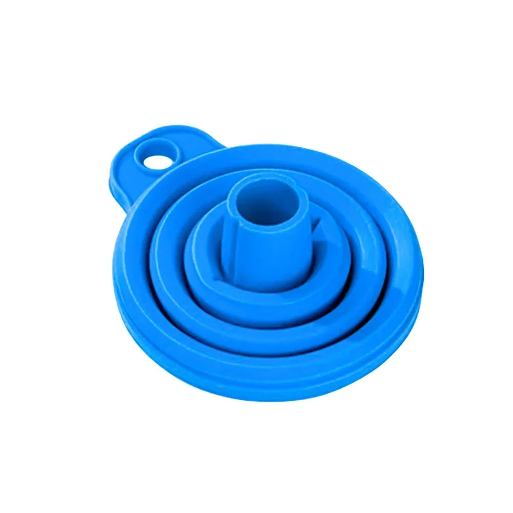 Collapsible Silicone Car Funnel for Compatible Liquid Transfer, Small 6cm or Large 8.5cm Width with 1, 2 or 4-Piece Choices and Foldable Garage Storage Design