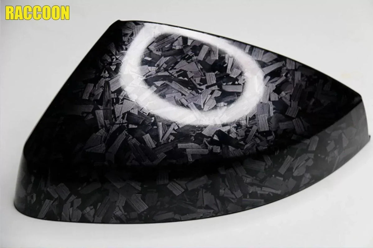 Forged Carbon Look Vinyl Wrap, Glossy Black Flexible PVC Decorative Film with Listed Air Release Channels and Three Size Options for Vehicle Trim Styling