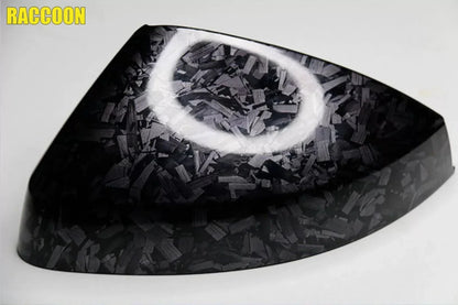 Forged Carbon Look Vinyl Wrap, Glossy Black Flexible PVC Decorative Film with Listed Air Release Channels and Three Size Options for Vehicle Trim Styling