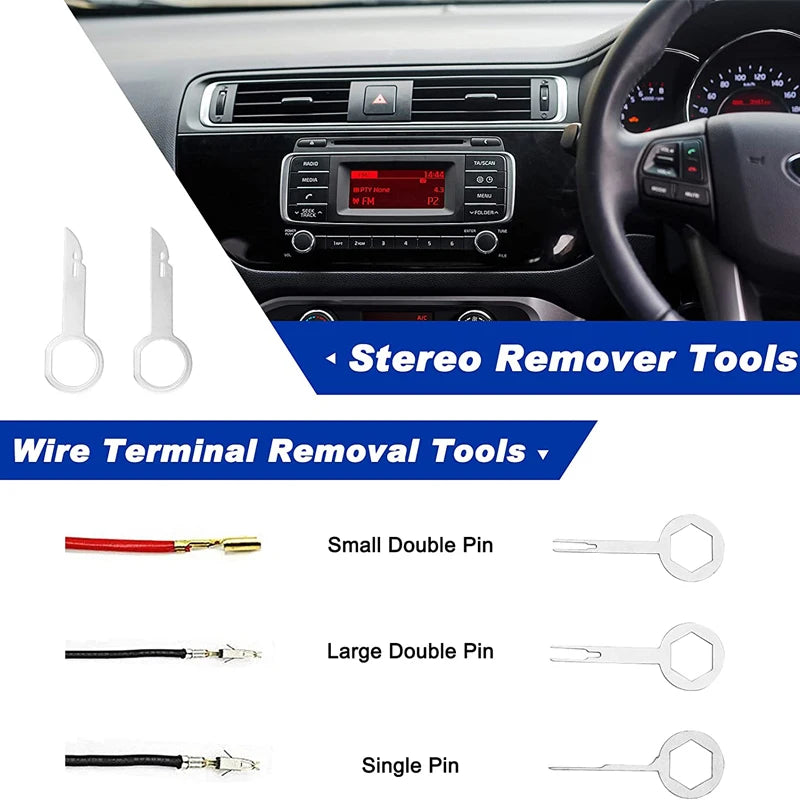 Car Panel Removal Tool Kit with 5, 11 or 41-Piece Options in Red or Blue, Manual Tools for Audio Surrounds, Door Panels, Moldings and Dashboard Trim