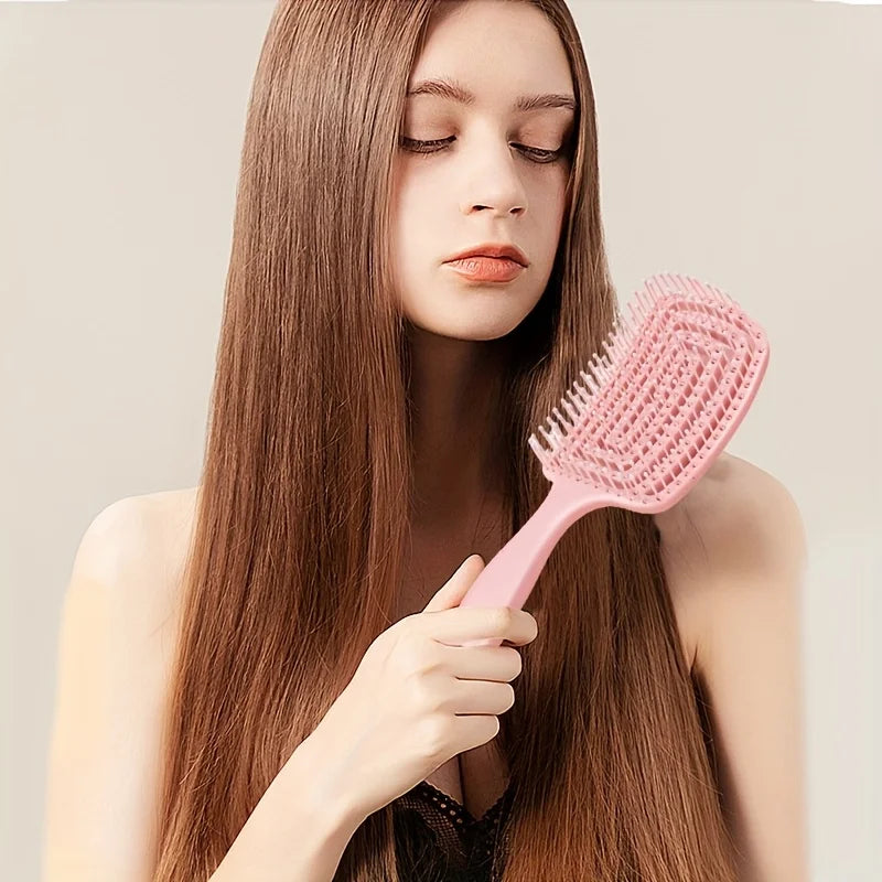 Detangling Hair Comb by WANMEI, Hollowed-Out Plastic Styling Tool with Scalp Massage Function and Ten Color Options for Men, Women and Wig Care