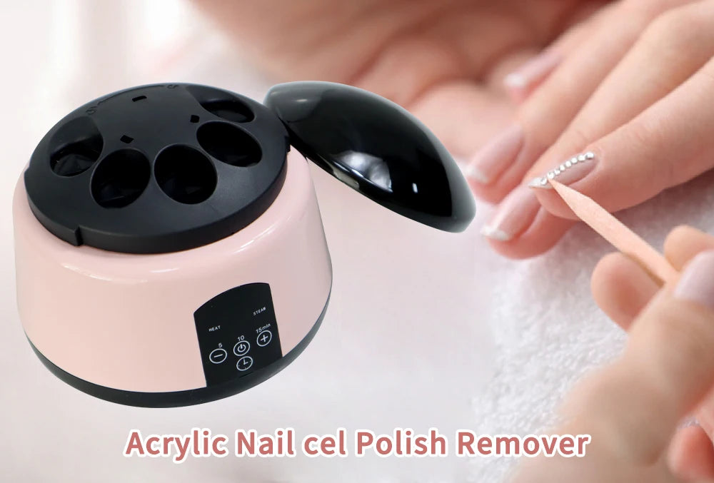 One-Hand Nail Steamer for Gel Polish Removal with Listed Auto Shut-Off Feature, 110–120V US or 220–240V EU Options for Adult Home Manicure Routines