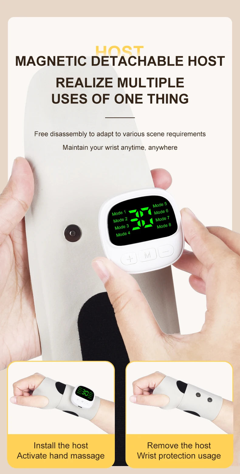 USB Rechargeable Wrist Vibration Massager, Cordless Electric Personal-Care Device in White, Dark Blue or Blue for Seated Home Relaxation Breaks