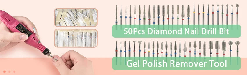Diamond Nail Drill Bits, Listed 10-Piece Milling Accessories with 2.35mm Shanks, A-Series and Grade-Labeled Options for Professional Electric Manicure Filing