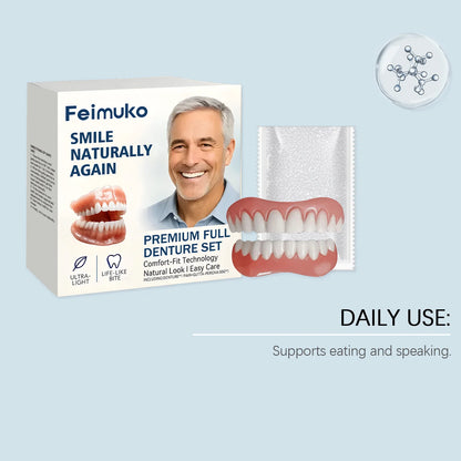 Denture Decoration Set with Upper and Lower False Teeth References, Single and Multi-Piece Options for Adults, Professional Dental Fit Review Before Use